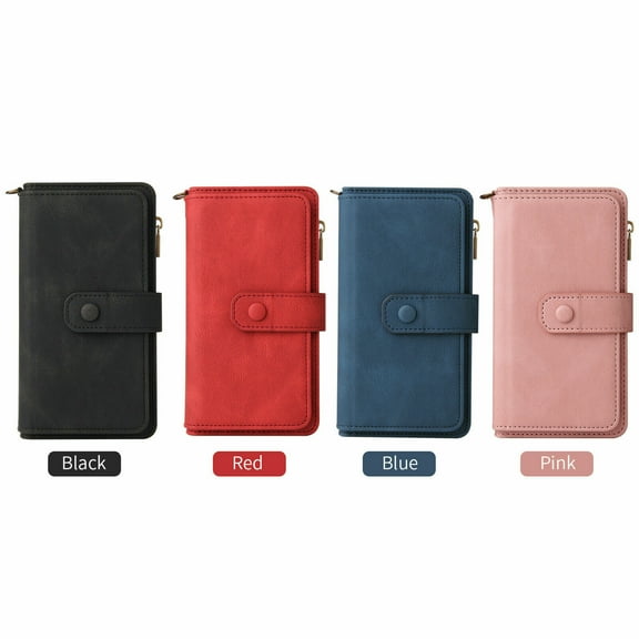 For Samsung Galaxy S23 Plus Wallet Case,Luxury Folio Flip Leather Zipper Pocket Wrist Strap [Kickstand] Wallet Flip Phone Case