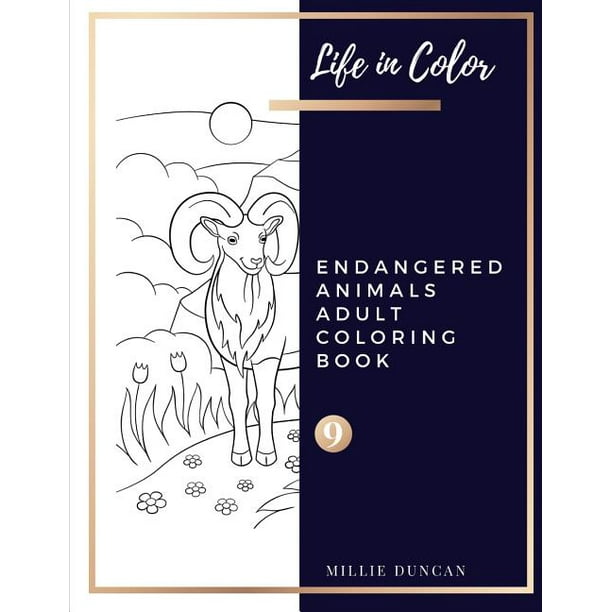 Download Life In Color Endangered Animals Adult Coloring Book Endangered Animals Adult Coloring Book Book 9 Endangered Animals Coloring Book For Adults 40 Premium Coloring Patterns Life In Color Seri Walmart Com Walmart Com