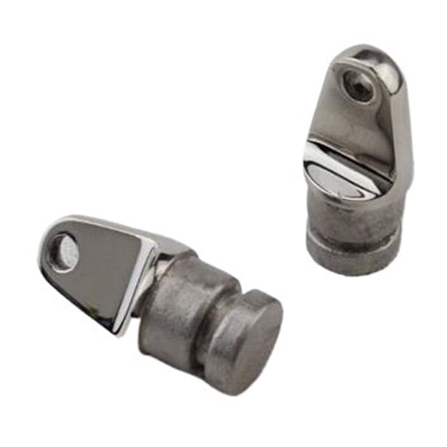 2 Pcs 316 Stainless Steel Boat Top Inside Eye 22mm 7/8'' Rounded End ,Compact Safe Design