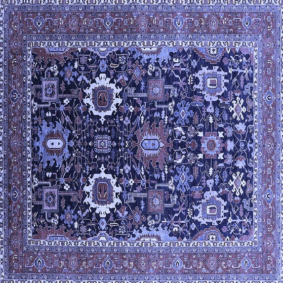 Ahgly Company Indoor Square Oriental Blue Industrial Area Rugs, 3' Square