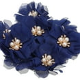 thumbnail image 1 of Flor de Chifón con Perlas y Rhinestones de Uxcell, Apliques de Tela para Decoración de Ropa de Manualidades DIY Azul Zafiro, 1 of 7