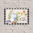 thumbnail image 4 of Letreros metálicos vintage con diseño de conejo de Pascua con flores y huevos, decoración para el hogar, primavera, Pascua, 8 x 12 pulgadas, 4 of 4