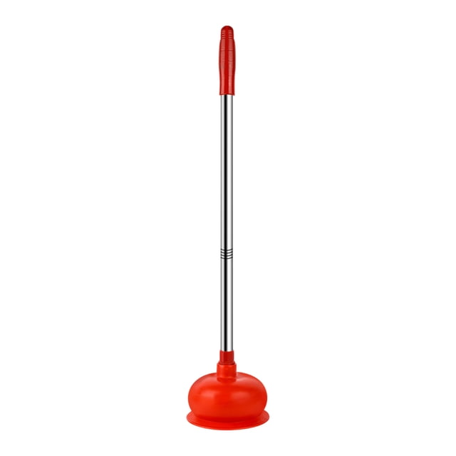 Wdhugt Red Toilet Plunger With High Pressure Suction For Unclogging Drain Rubber Material 22.8X5.91X1.97In Red