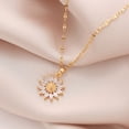 thumbnail image 2 of Collar De Girasol Chapado En Oro de Para mujer Colgante Con Cadena y piedras de circonia brillante para mujeres,, 2 of 5