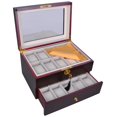 thumbnail image 1 of Yescom 20 Slots Wooden Watch Box Watch Display Case Glass Top Men Jewelry Collection Storage Organizer Ebony Wood Yescom Modern, 1 of 9