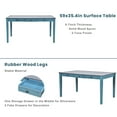 thumbnail image 4 of EUROCO Mid-Century 6 Piece Kitchen Dining Table and Chair Set,60” Dining Room Table Set with Solid Wood 3-Drawer Table,4 Fabric Chairs and 1 Fabric Bench,Rectangle Dining Table Set for 6, 4 of 8