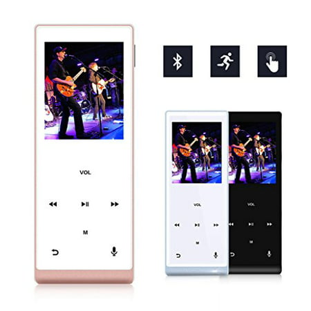 MYMAHDI Music Player, 8GB with Bluetooth MP3 Player Hi-Fi Sound 60 Hours Playback, Portable Audio Player Expandable Up to 128GB (Rose (Best Portable Music Player In The World)