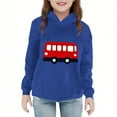 thumbnail image 2 of fnnxnal Toddler Hoodie 4T Blue - 100% Polyester Cartoon Red Bus Graphic, Stain Resistant Machine Washable for Kids' Everyday School & Play, 2 of 5