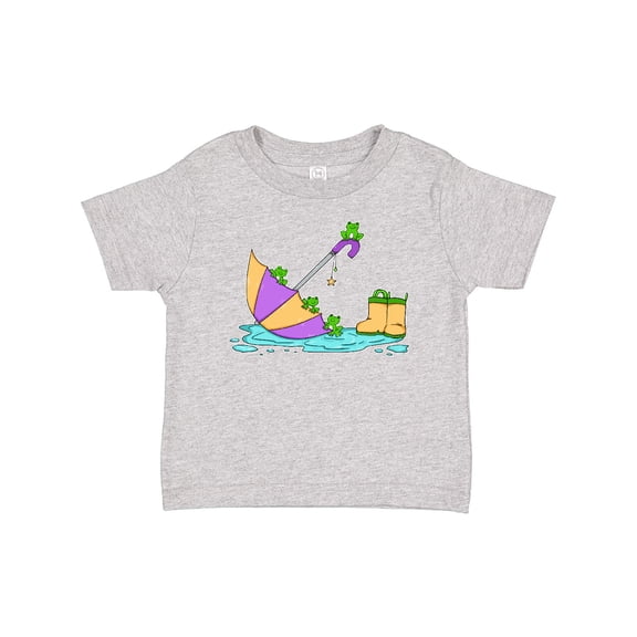 Inktastic Cute Frogs in a Umbrella with Boots Boys or Girls Baby T-Shirt