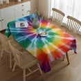 thumbnail image 2 of Colorful Rainbow Tie Dye Spiral Pattern Rectangle Tablecloth 60"x84",Waterproof Polyester Rectangle Table Cloth, Wipeable Spillproof Polyester Tablecloth for Dining, Camping, Indoor and Outdoor, 2 of 5