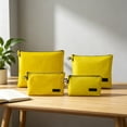 thumbnail image 2 of WeDecorBay Travel Waterproof Organizer Bags Multipurpose Packing Cubes Reinforced Seams Foldable Design Lightweight Storage Pouches for Toiletries Cosmetics Clothing Travel Accessories Yellow, 2 of 6