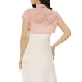 thumbnail image 3 of MODA NOVA Juniors Lace Cardigan Stand Collar Short Elegant Shrug, 3 of 5