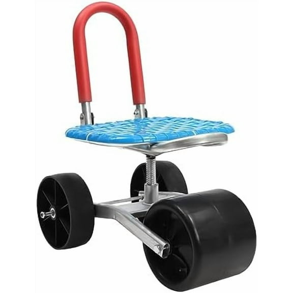 Garden Rolling Cart with Seat, Outdoor Garden Stool Scooter Rolling Work Seat, Adjustable Height Gardening Work Stools 360° Swivel for Home Agricultural Lawn Yard Planting$$Garden & Patio