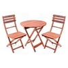 Wooden 3-Piece Bistro Set with Folding Chairs