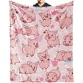 thumbnail image 2 of Pig Blanket Gifts, 40"x50" Flannel Fleece Throw Blanket Soft for Girls Boys Adults, Lightweight, Comfortable, Warm Cute Pig Themed Blanket for Bed Couch, 2 of 6