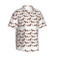 thumbnail image 2 of Balery Dachshund Dog Puppy Print Men's Hawaiian Shirts Short Sleeve Beach Shirt Relaxed Fit Vacation Button Down Shirts-Small, 2 of 9