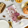 thumbnail image 4 of SM-XLHN Blue Stripes Polka Dot Pumpkin Fall Kitchen Towels Dish Towels, 18x26 Inch Farmhouse Maple Leaves Autumn Decoration Hand Towels Set of 4, 4 of 6