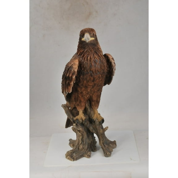 Hi-Line Gifts 26.75" Sitting Golden Eagle Outdoor Garden Statue