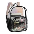 thumbnail image 2 of PVC Transparent Backpacks Clear Backpack for Travel and Outings Rainbow-colored Stars and Dots, 2 of 7