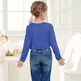 thumbnail image 4 of Xyant Girls Open Front Shrug Cardigan Kids Children Knit Long Sleeve Girls Bolero with Button Closure (Blue,13-14 Years), 4 of 7