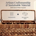 thumbnail image 4 of Best Choice Products Handwoven Silverware Organizer w/ Handle, 4 Compartment Flatware Organizer- Chestnut, 4 of 9