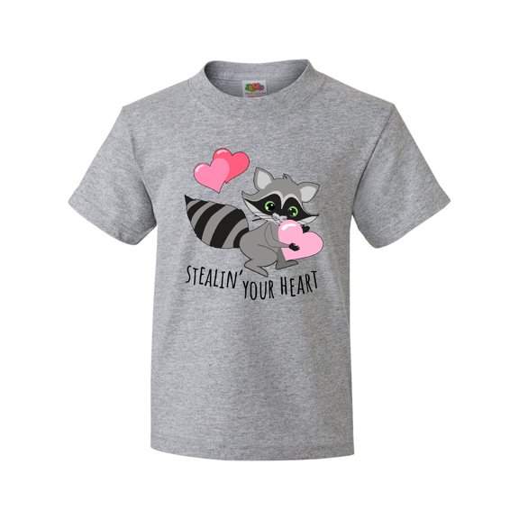 Inktastic Stealin' Your Heart Cute Raccoon Youth T-Shirt