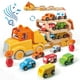thumbnail image 1 of Transport Car Carrier Truck Toy +6 vehículos de madera de 2 a 5 años, 1 of 7