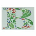 thumbnail image 1 of Letter B Cutting Board, Capital with Spring Herbs Flowers Petals Leaves Nature Harvest Swirls Vivid Image, Decorative Tempered Glass Cutting and Serving Board, Small Size, Multicolor, by Ambesonne, 1 of 1