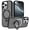Black, variant on Magnetic Phone Case For iPhone 16 Pro Max,With Invisible Magnetic O-Ring Kickstand,Compatible with Mag-Safe,Skin Feel Ultra Slim Shockproof Anti-Drop Protection Translucent Phone Case,Black
