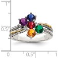 thumbnail image 4 of 14K/Silver Two-Tone Sterling Silver & 14K Five-Stone And Diamond Mother's Ring Semi-Mount (Size 6) Made In Thailand qmr24/5-6, 4 of 5