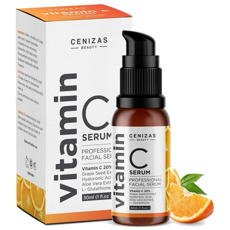Cenizas 20% Vitamin C Facial Serum With Hyaluronic Acid - Anti Wrinkle & Anti Ageing -