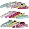 thumbnail image 4 of Collier Chat, 2 Pièces en Tissu Pailleté Collier Chat avec Diamants, Collier Chiot Réglable, Collier Pailleté pour Chiens et Chats, 4 of 5