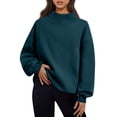 thumbnail image 2 of Womens Oversized Sweatshirts Turtleneck Pullover Long Sleeve Hoodies Tops Fall Fashion Sweatshirt Clothes Blue S, 2 of 8