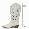thumbnail image 6 of Leozcaa Cowboy Boots for Women Western Boots Wide Calf Cowgirl Boots Pull On Embroidered Pointed Toe Boots, 6 of 9