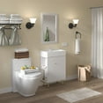 thumbnail image 4 of 21.6" Open-Shelving Bathroom Vanity with Ceramic Sink, Cloakroom Left Side Open Shelf Storage Cabinet, White Ceramic Countertop with Soft-Closing Doors, 4 of 7