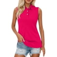 thumbnail image 2 of Sleeveless Polo Shirts for Women Summer Casual Collared Basic Plain Tank Tops Dressy Casual T Shirt Blouse, 2 of 6
