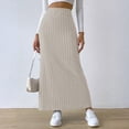 thumbnail image 2 of Women's Side Slit Skirts Ribbed Knit Bodycon High Waisted Casual Long Skirts Stretchy Trendy Maxi Skirts for Women, 2 of 5
