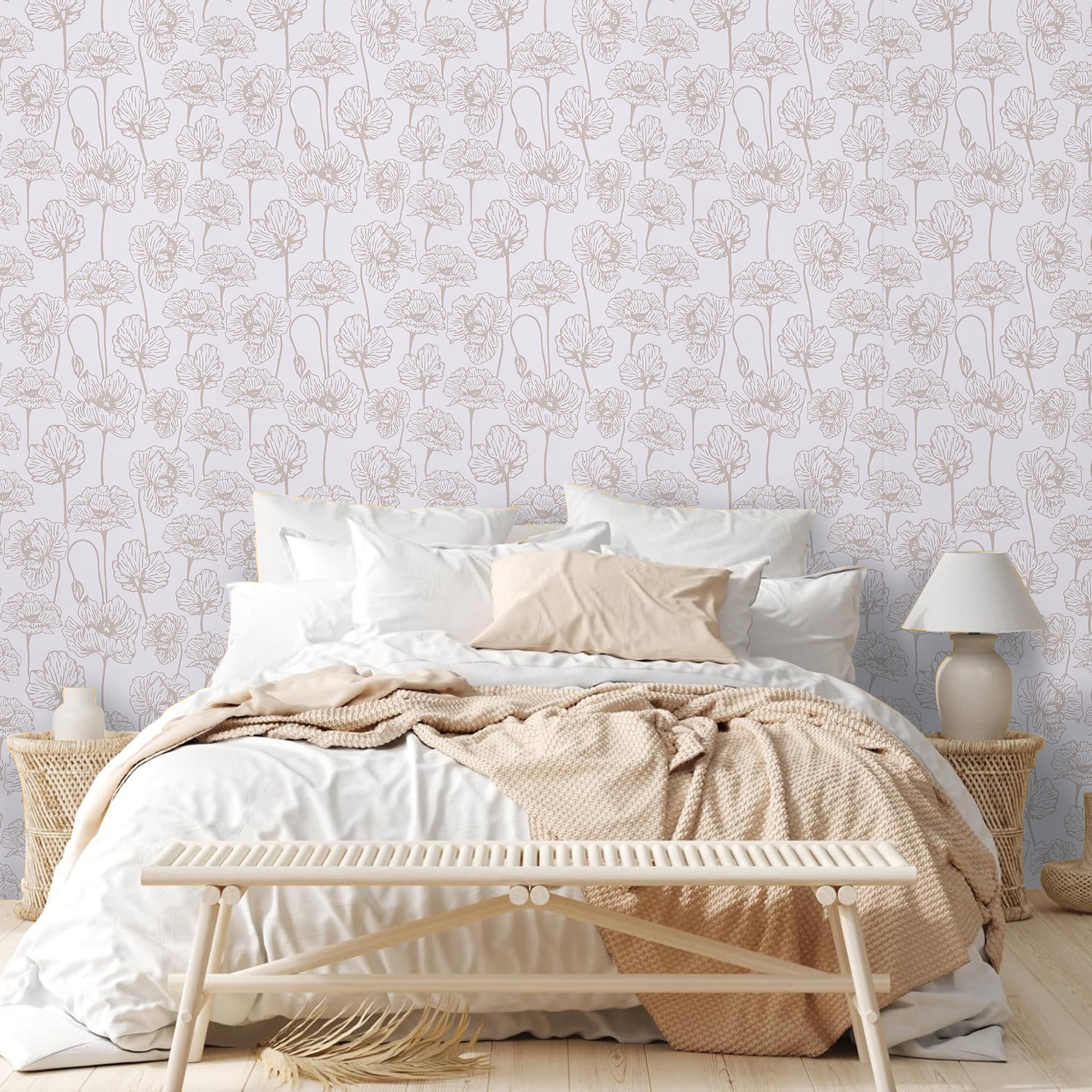 (3 pack) Abyssaly Wallpaper Peel and Stick Floral Removable Self-adhesive Wallpaper 17.5"×118"