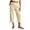 Khaki-1, variant on Summer Capri Linen Pants Women High Waisted Wide Leg Cropped Cotton Pants Loose Casual Trousers with Pockets