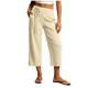 thumbnail image 2 of Neewe Pull On Capri Pants for Women Fashion Plain with Pockets Elastic Drawstring Waist Daily Outfits, 2 of 7