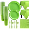 thumbnail image 4 of Tongliya 1 Set Plastic Monochrome Party Disposable Plastic Plate Cup Set Green 7 Inch Plastic Plate 10PCS, 4 of 9