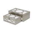 thumbnail image 5 of Contemporary Home Living Set of 2 Champagne Gray Rectangular Boxes with Mirror 11.75", 5 of 6