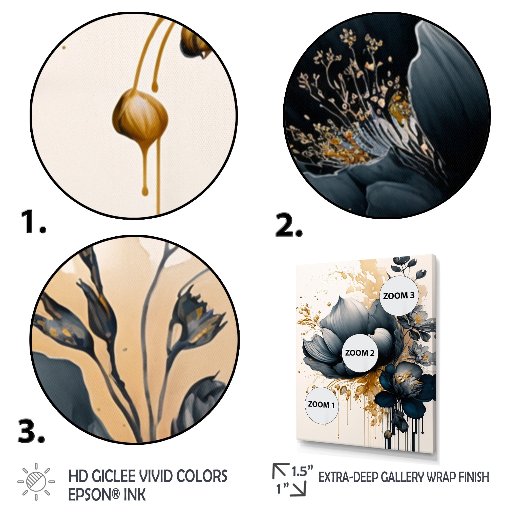 Designart Blue And Gold Crocus Bunch I Canvas Wall Art