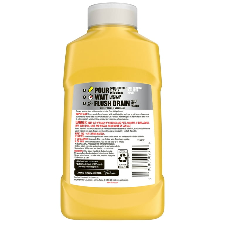 Drano Hair Buster Gel Drain Clog Remover, Commercial Line, 16 oz 