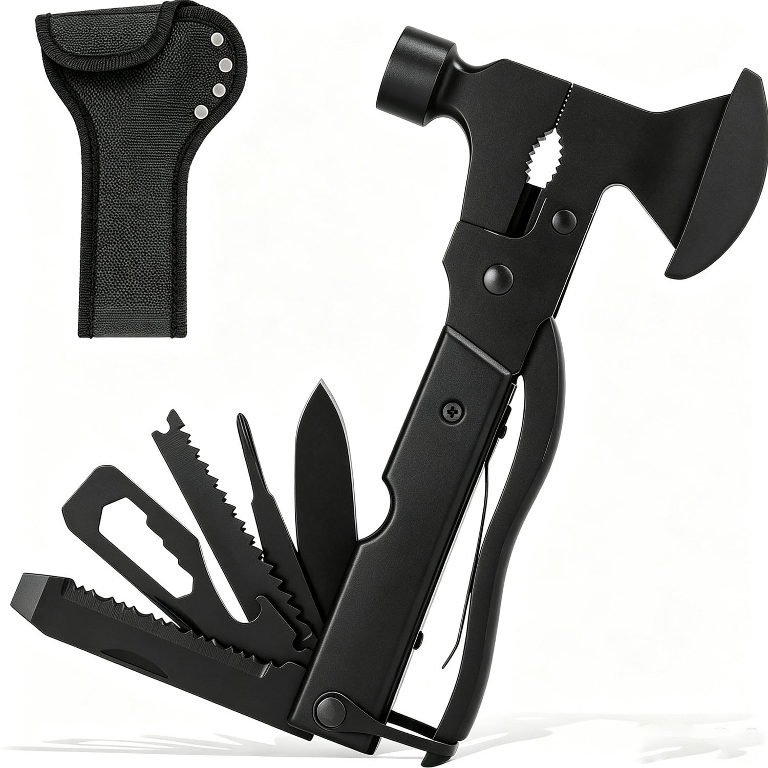KOGITI Multi-Function Camping Tool Portable Multi-Tool with Axe Hammer Pliers Screwdriver for Outdoor Hiking Repair
