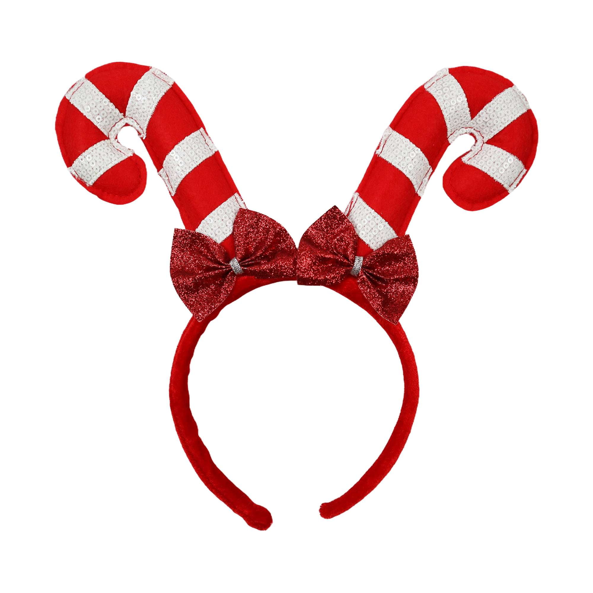 Holiday time Candy Cane headband,9 inch height,red colour