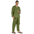 thumbnail image 2 of Inkmeso Men's Cotton PJs Solid Sleepwear Lounge Wear Top & Bottom Pajama Set, 2 of 7