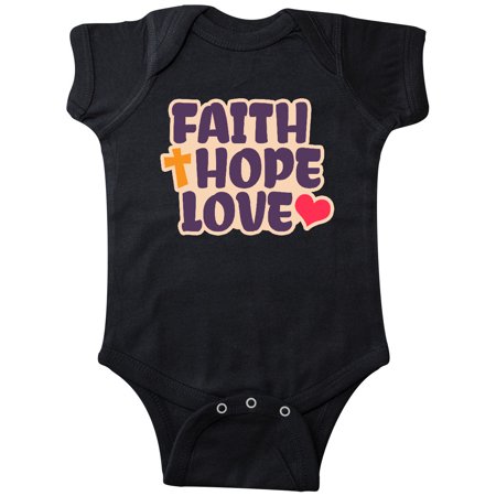 

Inktastic faith love hope opposite color Gift Baby Boy or Baby Girl Bodysuit