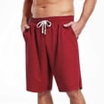 thumbnail image 2 of EOYWHK Mens Work Shorts with Pockets Drawstring Waffle Work Shorts for Men Soft Lightweight Breathable Quick Dry Shorts for Men Red, Size M, 2 of 9