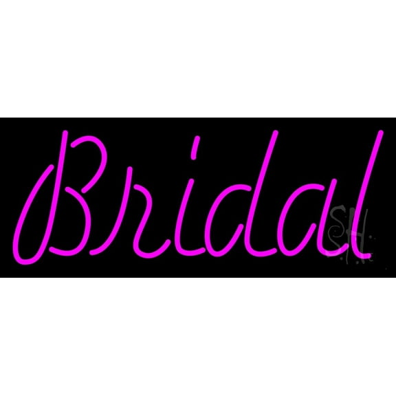 Bridal Cursive LED Neon Sign 10" Tall x 24" Wide - inches, Black Square Cut Acrylic Backing, with Dimmer - Premium built indoor Sign for Storefront, Store interior, Studio.